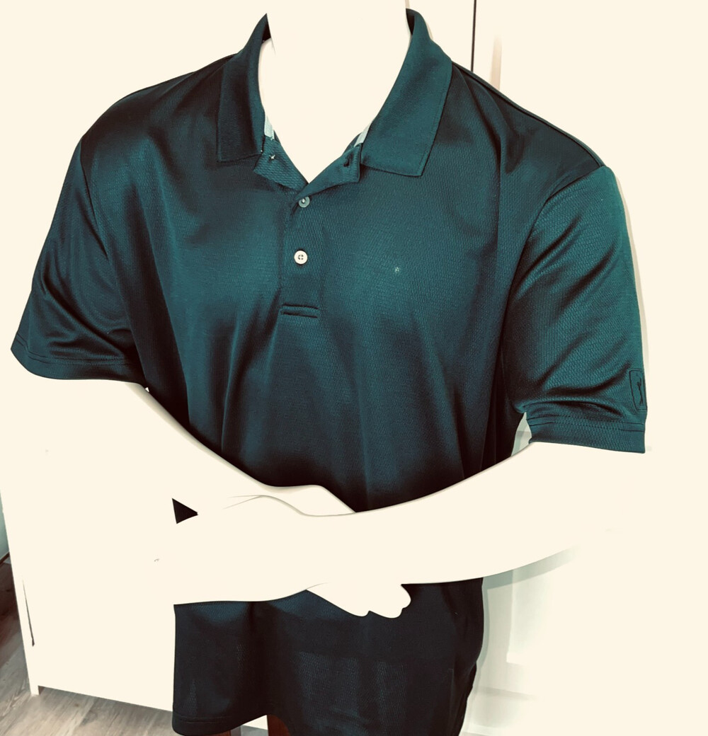 PGA Tour Airflux Men's XXL Golf Polo Shirt Dark Green Short Sleeve